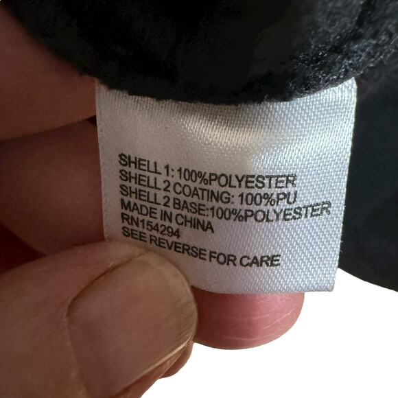 Evereve Faux Leather Women's Sweatshirt Black Large Gothic Metal Witchy Goth - Picture 6 of 10